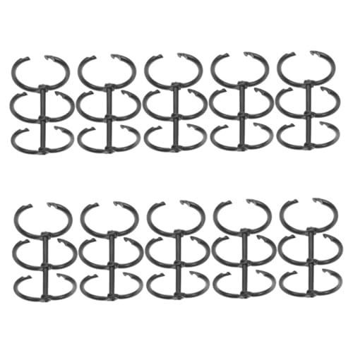 Gadpiparty 10 Stück Metallschnalle klein Büroklammern breit schlank Veranstalter Clips aktenordner Buchkreise Binder Sprengring Dreilochhefter Buchclip-Ring Legierung Black von Gadpiparty