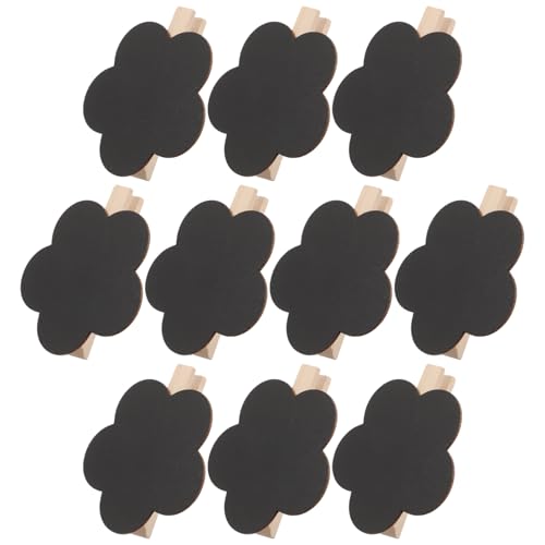 Gadpiparty 10 Stück Mini Holz Klemmbretter Kreative Schwarze Tafeln für Notizen Tischkarten und Dekoration für Partys und Bastelprojekte von Gadpiparty