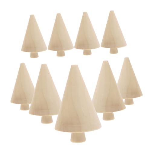Gadpiparty 10 Stück Mini Holzbaum Dekorationen Teiliges Unfertige Holzfiguren für Diy Bastelprojekte Malbare Miniaturbäume für Kreative Dekorationen für Feiertage und Mikrolandschaften von Gadpiparty