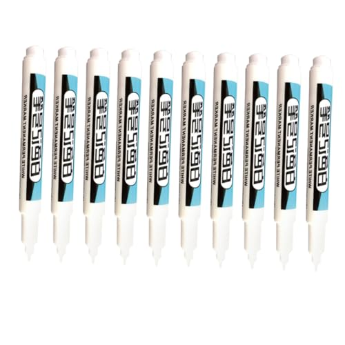 Gadpiparty 10 Stück Ministifte für Abzeichen Lackmarker markierungsstift Beschriftungsstift Marker für Metall Holzbearbeitungsmarker Markierstifte mit tiefem Loch Baumarkierung Plastik Weiß von Gadpiparty