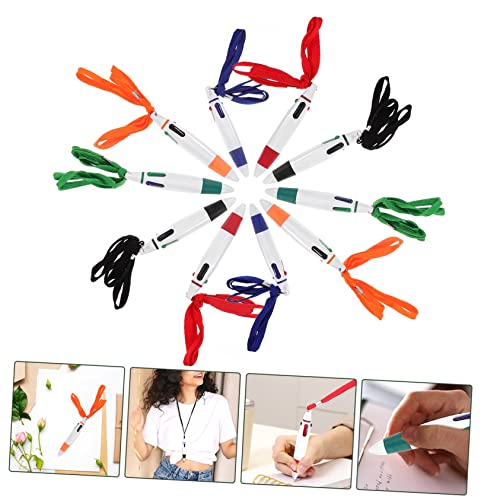 Gadpiparty 10 Stück Multifarbiger Kugelschreiber Teiliges mit Neckstrap Einziehbare Mehrfarbige Stifte für Schule Büro Schreibset als für Lehrer Freunde Gadpiparty 10 Stück Multifarbiger Kugelschreiber Teiliges mit Neckstrap Einziehbare Mehrfarbige Stifte für Schule Büro Schreibset als für Lehrer Freunde von Gadpiparty