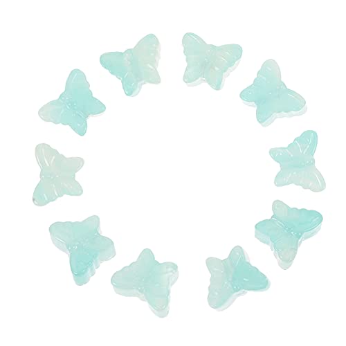 Gadpiparty 10 Stück Nachtleuchtende Glasperlen Diy Bastelperlen für Schmuckherstellung Geeignet für Halsketten Armbänder Ohrringe Haarschmuck Farbverlauf Grün von Gadpiparty