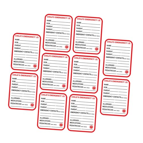 Gadpiparty 10 Stück Notfallaufkleber für Autositz Sicherheitsinformationen Notfalletiketten für Schulrucksäcke Kinderwagen und Wickeltaschen Rote Medizinische Hinweise Gadpiparty 10 Stück Notfallaufkleber für Autositz Sicherheitsinformationen Notfalletiketten für Schulrucksäcke Kinderwagen und Wickeltaschen Rote Medizinische Hinweise von Gadpiparty