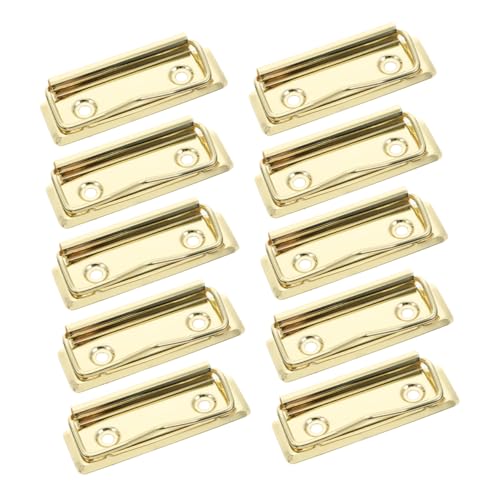 Gadpiparty 10 Stück Ordnerzubehör Schulzeitungsklammern Klemmbrettklammern aus Metall Schreibtafelklammern aus Metall Datei-Clip Clips Clips kleine Büroklammern Aluminiumlegierung Golden von Gadpiparty