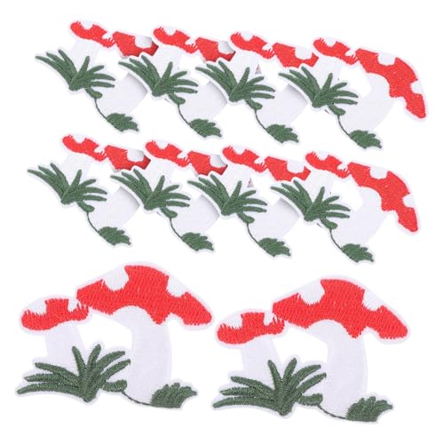 Gadpiparty 10 Stück Pilz Patch Kleidung Pilze Hat DIY Patches Stickmuster Bügelbilder Für Mädchen Bestickte Patches Austauschbare Bügelbilder Hutflicken Nähwerkzeug Polyester von Gadpiparty