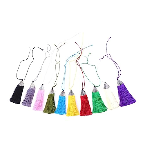 Gadpiparty 10 Stück Polyester Quasten Anhänger Chinesischer Stil Lesezeichen mit Metalldekoration Diy Nähzubehör Farbvielfalt für Kreative Projekte und Heimdekoration von Gadpiparty
