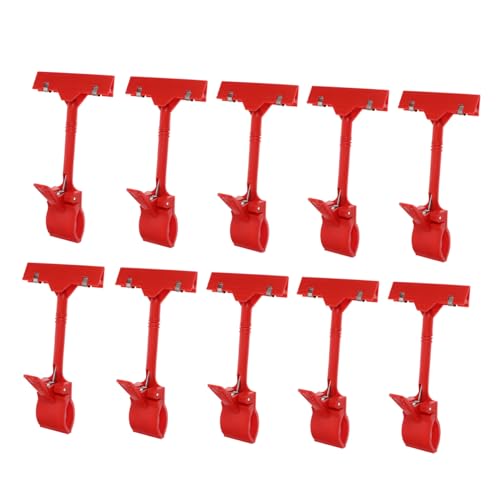 Gadpiparty 10 Stück Preisschildhalter Aufkleber Registerkarten Regal Stichworte Einzelhandel Name Rack-Schilderhalter Bannerclips, die für Schilder hängen Werbeständer pp rot von Gadpiparty