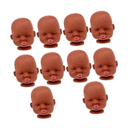 Gadpiparty 10 Stück Puppenkopfzubehör unser Babypuppe Mini Teile häkeln zarte Puppenköpfe Keychain DIY zubehör Puppenköpfe zum Basteln handgemachte Lieferungen Vinyl Coffee von Gadpiparty