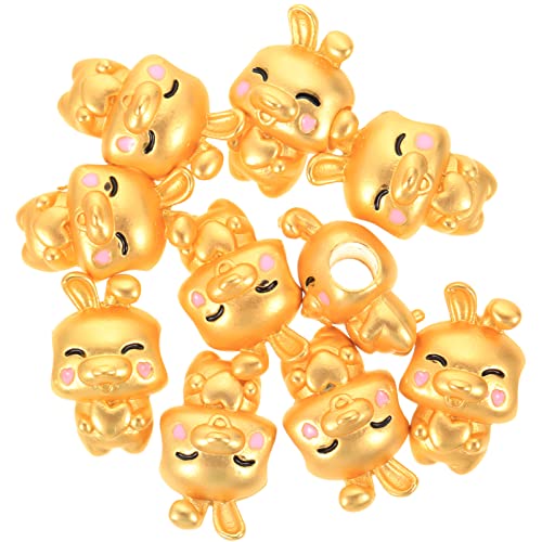 Gadpiparty 10 Stück Rabbit Form Perlen Legierung für Diy Schmuck für Armbänder Haargummis und Kreative Bastelarbeiten Langlebig und Gestaltet von Gadpiparty