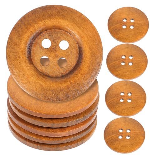 Gadpiparty 10 Stück Runde Holzknöpfe mit Löchern Umweltfreundliche Seitenknöpfe für DIY Projekte Farbe Basteln von Gadpiparty