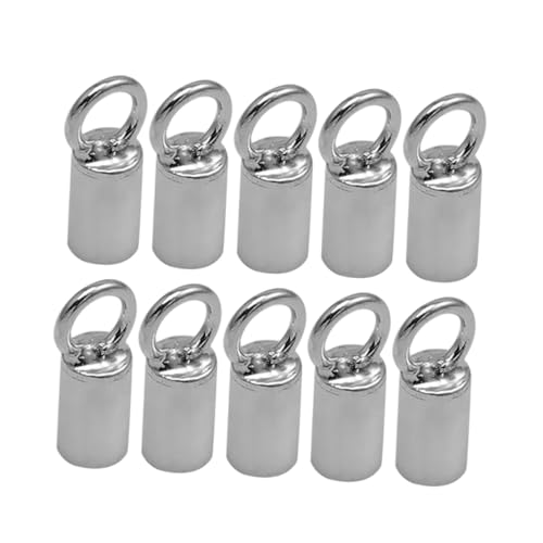 Gadpiparty 10 Stück Schmuckverbinder aus Silber Langlebige Endkappen mit Schnurverschluss für DIY Halsketten und Armbänder Praktische Lederband Kordelstopper für Schmuckherstellung von Gadpiparty