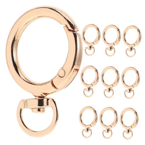 Gadpiparty 10 Stück Schnappschnalle Schlüsselhaken Für Geldbeutel Abnehmbare Schlüsselanhänger Schwerlast-drehhaken Geldbörse Verschluss Taschenringe Kleine Schlüsselanhänger Legierung Golden von Gadpiparty