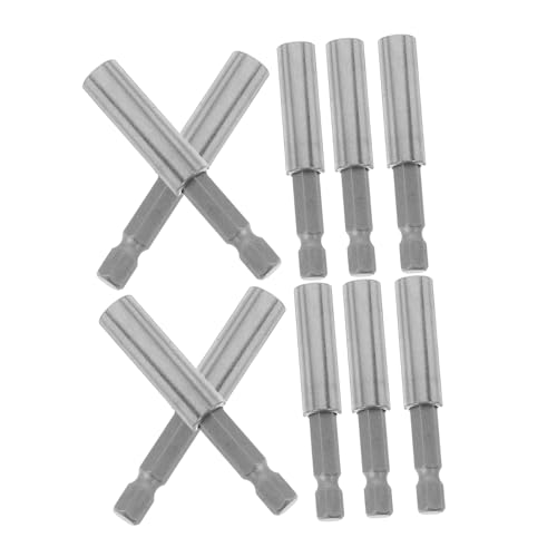Gadpiparty 10 Stück Schraubendreherbohrer Schraubendreherkopf w Verlängerungs-schraubendreher-bits Bohrerverlängerung Bohrverlängerung Sechseckige Schaftverlängerungsstange Metall Silver von Gadpiparty