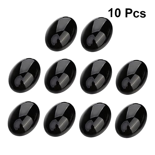 Gadpiparty 10 Stück Schwarze Oval Cabochons für Diy Schmuckherstellung Bastelbedarf für Ohrringe und Dekorationen von Gadpiparty