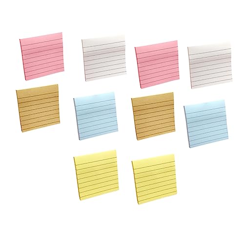 Gadpiparty 10 Stück Selbstklebende Notizen Pastellfarben Dekorative Haftnotizen für Büro und Studium Wiederverwendbar und Praktisch für Notizen Designs À von Gadpiparty