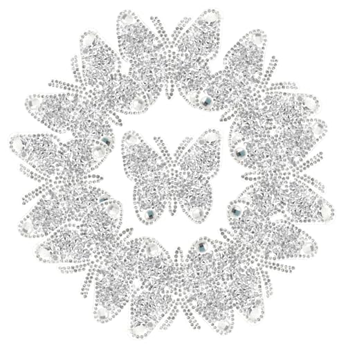 Gadpiparty 10 Stück Selbstklebende Strass Patches Dekorative Aufnäher Schmetterlingsform für Kleidung und Handarbeiten zum Reparieren und Verzieren von Taschen und Jeans Gadpiparty 10 Stück Selbstklebende Strass Patches Dekorative Aufnäher Schmetterlingsform für Kleidung und Handarbeiten zum Reparieren und Verzieren von Taschen und Jeans von Gadpiparty