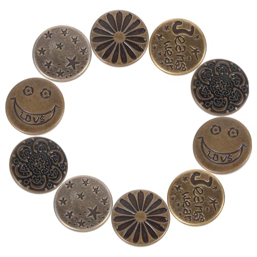 Gadpiparty 10 Stück Teiliges Abnehmbare Metallknöpfe Jeansknöpfe Verstellbar Schrumpfbar für Bund DIY Hosenzubehör Langlebig und Einfach zu Befestigen von Gadpiparty
