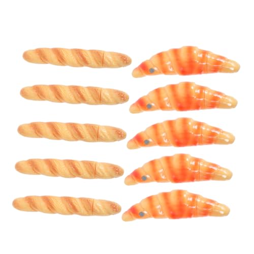 Gadpiparty 10 Stück Teiliges Brot Kugelschreiber mit Mini Croissant Lustige Lebensmittel Schreibstifte mit Glatter Schwarzer Praktische und Kreative Büro und Schulbedarf Leicht Tragbar für von Gadpiparty