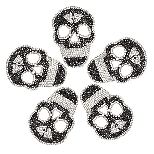 Gadpiparty 10 Stück Teiliges Bügelpatch Schädel Strass Applikationen zum Aufbügeln Vielseitige DIY Rückenaufnäher für Kleidung Jeans Taschen Hüte Robust und Einfach zu Befestigen von Gadpiparty