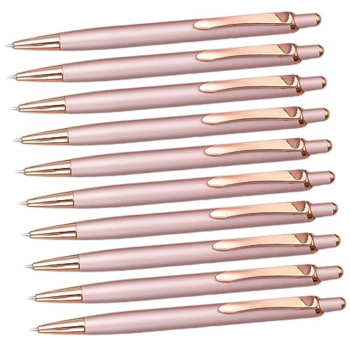 Gadpiparty 10 Stück Teiliges Business Kugelschreiber Ergonomische Druckkugelschreiber aus Metall für Büro und Studium Glänzende Roségoldene Aluminium Oberfläche Müheloses Schreiben mit Gadpiparty 10 Stück Teiliges Business Kugelschreiber Ergonomische Druckkugelschreiber aus Metall für Büro und Studium Glänzende Roségoldene Aluminium Oberfläche Müheloses Schreiben mit von Gadpiparty