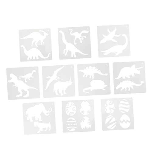 Gadpiparty 10 Stück Teiliges Dinosaurier Malschablonen für Wiederverwendbare Bastelschablonen für Kreative Wand und Textilgestaltung für DIY Projekte und Malen von Gadpiparty