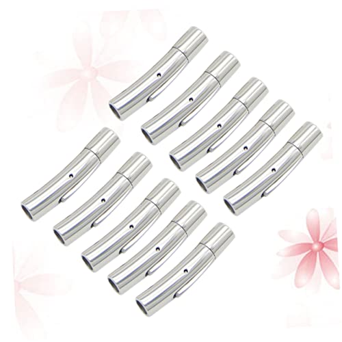 Gadpiparty 10 Stück Teiliges Edelstahl Armband Verschluss Endkappen Langlebiger Schmuckverschluss Geeignet für Diy Lederband Schmuckherstellung Leicht Hautfreundlich Einfache Anwendung von Gadpiparty