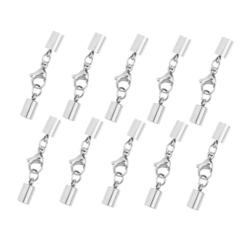Gadpiparty 10 Stück Teiliges Edelstahl Lobster Verschluss Loch Stabile Schmuckverbinder für Armband und Halskette Praktische DIY Kordel Endkappen in Silber Langlebig und Einfach zu Bedienen Gadpiparty 10 Stück Teiliges Edelstahl Lobster Verschluss Loch Stabile Schmuckverbinder für Armband und Halskette Praktische DIY Kordel Endkappen in Silber Langlebig und Einfach zu Bedienen von Gadpiparty