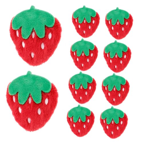 Gadpiparty 10 Stück Teiliges Erdbeer patches aus Weichem Plüsch zum Aufnähen Dekorative Applikationen für DIY Kleidung Taschen Haaraccessoires Niedliche Rote Fruchtmotive für Fantasievolles von Gadpiparty