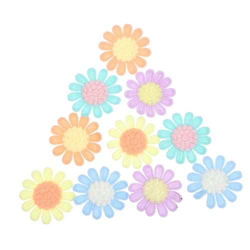 Gadpiparty 10 Stück Teiliges Gehäkelte Blumen Patches in Blau Orange Lila Grün Gelb Leichte Kleidung Aufnäher zum Aufnähen und Verzieren von DIY Kleidung Taschen Haaraccessoires von Gadpiparty