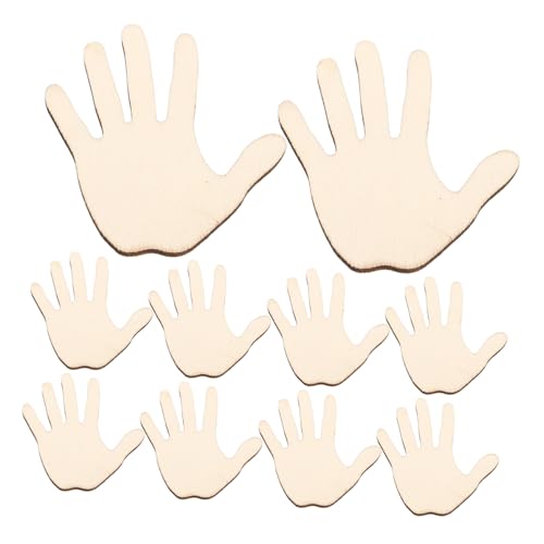 Gadpiparty 10 Stück Teiliges Handförmiger Holz deko zuschnitte Fein Geschliffen Unbemalt zum Basteln Gravieren und Individuellen DIY gestalten für Kreative Dekorationen von Gadpiparty