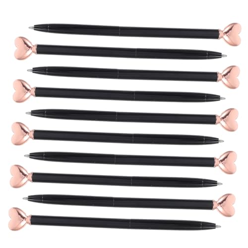 Gadpiparty 10 Stück Teiliges Herzförmige Metall-kugelschreiber Retraktierbar Robustes Material Glattes Schreiben Elegante Geschenkidee für Büro Zuhause Schule und Valentinstag von Gadpiparty