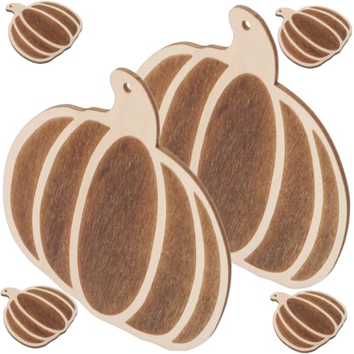 Gadpiparty 10 Stück Teiliges Kleine Holz-herbstanhänger in Kürbisform Glatte Blanko-holzscheiben für Kreative Diy-basteleien zum Aufhängen als Dekoration oder Bastelmaterial von Gadpiparty