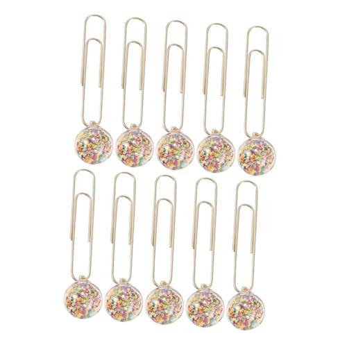 Gadpiparty 10 Stück Teiliges Kreative Papierclips mit Bunten Kristallkugeln Büroklammern für Schule Büro und Zuhause zur Organisation von Dokumenten und Notizen von Gadpiparty