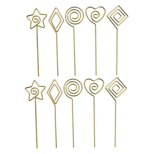 Gadpiparty 10 Stück Teiliges Memo Clips und Tischkartenhalter Gold mit Verschiedenen Formen Geeignet als Notizhalter Cocktail Obstspieße für Party und Büro Gadpiparty 10 Stück Teiliges Memo Clips und Tischkartenhalter Gold mit Verschiedenen Formen Geeignet als Notizhalter Cocktail Obstspieße für Party und Büro von Gadpiparty
