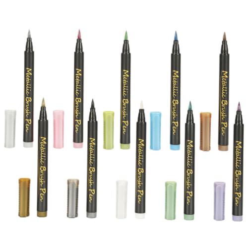 Gadpiparty 10 Stück Teiliges Metallic Marker Stifte mit Weicher Spitze Wasserbasierte Farben für Skizzieren und Kalligraphie für Journaling und Doodling Gadpiparty 10 Stück Teiliges Metallic Marker Stifte mit Weicher Spitze Wasserbasierte Farben für Skizzieren und Kalligraphie für Journaling und Doodling von Gadpiparty