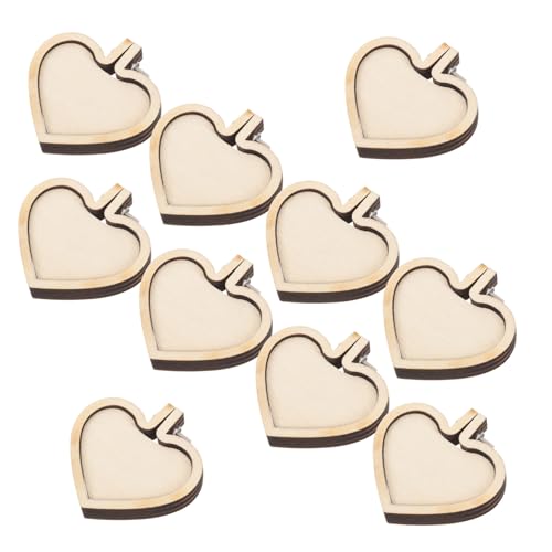 Gadpiparty 10 Stück Teiliges Mini Stickrahmen aus Holz Herzform Dekorative Mini Stickrahmen für Kreuzstich DIY Anhänger Leicht und Tragbar für Schmuck und Bastelarbeiten von Gadpiparty