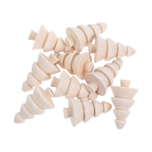 Gadpiparty 10 Stück Teiliges Mini-holz-weihnachtsbäume zum Selbstgestalten Naturbelassene Diy-holzfiguren Kleine Vierlagige Tannen für Bastelornamente und Festliche Dekoration von Gadpiparty