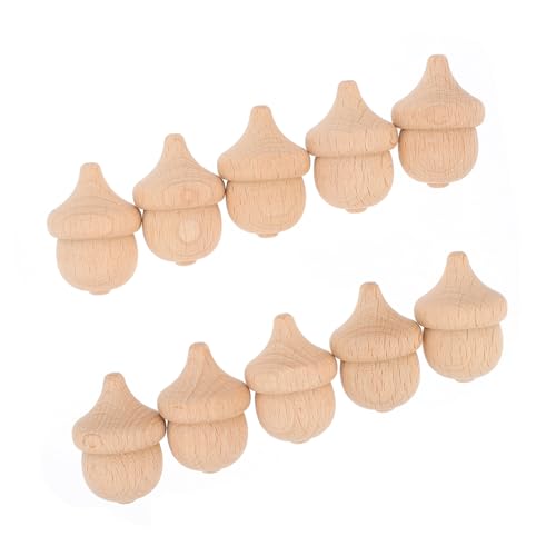 Gadpiparty 10 Stück Teiliges Natürliche Unbehandelte Buchenholz eichhörnchen zum Bemalen DIY Holzspielzeug für Kreative Handbemalte Acorn Bastelsets für Mädchen und Wohnkultur von Gadpiparty