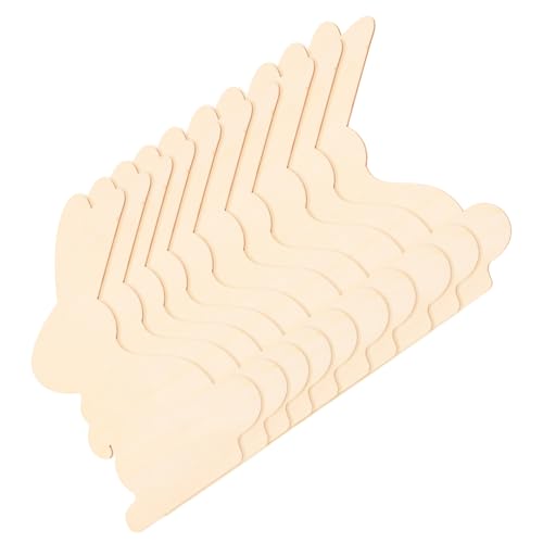 Gadpiparty 10 Stück Teiliges Osterhasen Holzfiguren aus Naturbelassenem Holz Blanke Hölzerne Hasen zum Bemalen und Basteln Sichere DIY Holz-osterdekoration für Party und Heimgebrauch von Gadpiparty