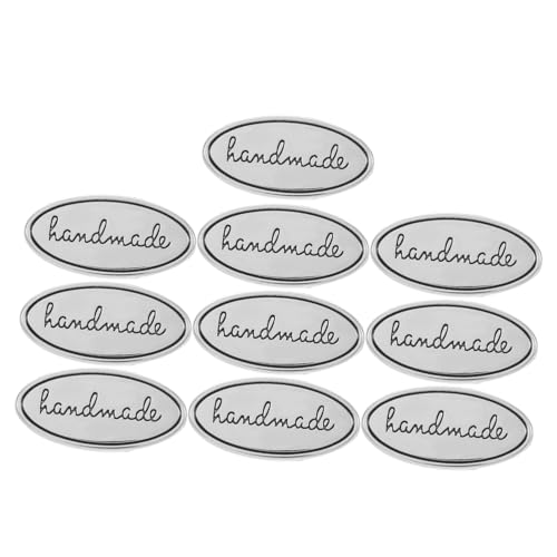 Gadpiparty 10 Stück Teiliges Ovale Metalllabels Zinklegierung Stabile Handgemachte Etiketten mit Unterlegscheiben Dekorative Nähschilder für DIY Taschen Kleidung Jeans und Schuhe Langlebige Gadpiparty 10 Stück Teiliges Ovale Metalllabels Zinklegierung Stabile Handgemachte Etiketten mit Unterlegscheiben Dekorative Nähschilder für DIY Taschen Kleidung Jeans und Schuhe Langlebige von Gadpiparty