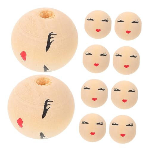 Gadpiparty 10 Stück Teiliges Runde Holzperlen mit Fröhlichem Smile gesicht Langlebige Glatte Oberfläche Charmantes Cartoon design Bastelperlen für DIY Schmuckherstellung und Gadpiparty 10 Stück Teiliges Runde Holzperlen mit Fröhlichem Smile gesicht Langlebige Glatte Oberfläche Charmantes Cartoon design Bastelperlen für DIY Schmuckherstellung und von Gadpiparty