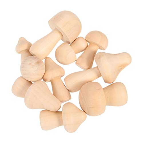 Gadpiparty 10 Stück Teiliges Unbemalte Holzpilze zum Bemalen Kleine DIY Miniatur Pilzmodelle aus Leichtem Holz Kindersicherer Kreativität und Feinmotorik von Gadpiparty