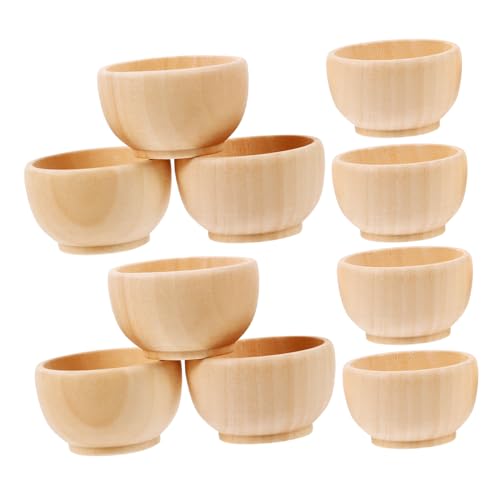 Gadpiparty 10 Stück Teiliges Unbemalter Holzschalen für Bastelprojekte Handliche Holzschüsseln für DIY Dekorationen für Partys Hochzeiten und Kreative von Gadpiparty