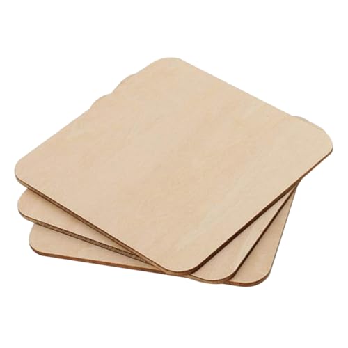 Gadpiparty 10 Stück Teiliges Unfertige Holzstücke Quadratische Holzscheiben Diy Bastelbedarf für Projekte Graffiti Malunterlage Natürliche Holzplatten für Erwachsene von Gadpiparty