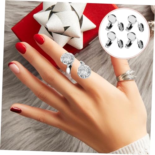 Gadpiparty 10 Stück Teiliges Verstellbare Ringrohlinge Hochwertige DIY Schmuckringe Basis Silberfarbene Ringe für Hochzeit Cosplay Familienfeiern und Kreative Schmuckherstellung von Gadpiparty