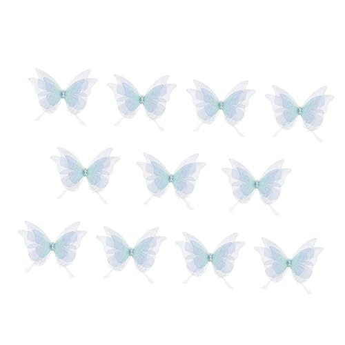 Gadpiparty 10 Stück Tüll Schmetterlings Haarschmuck Stoff Aufnäher Schmetterling Basteln Haar Styling Zubehör Haar Topper Kleidungs Applikationen Taschen Applikationen DIY von Gadpiparty