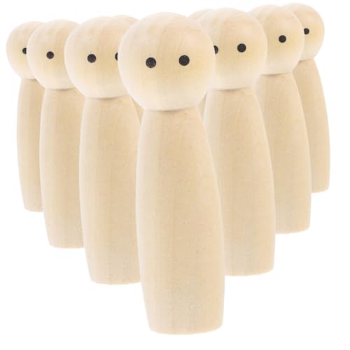 Gadpiparty 10 Stück Unfertige Holzsteckpuppen DIY Holzfiguren zum Bemalen für Kreative Bastelprojekte für Wohnungsdekoration von Gadpiparty