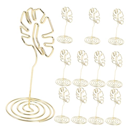 Gadpiparty 10 Stück Visitenkartenhalter Mit Monstera-blatt- Metalldraht Für Den Schreibtisch Memohalter Für Büro Meetings Und Veranstaltungen Eleganter Kartenständer von Gadpiparty