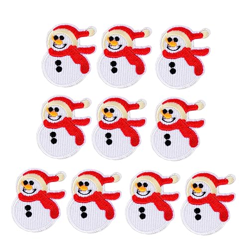 Gadpiparty 10 Stück Weihnachts Schneemann Aufnäher Bestickte Patches zum Aufbügeln für Kleidung und Dekoration für Bastelprojekte und Festliche Anlässe von Gadpiparty
