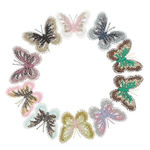 Gadpiparty 10 Stück zarte Kleidungsapplikationen Gestickte Applikationen für Kleidungsstücke Flicken nähen Patches nähen Stickerei Jacke Stickapplikationen selber machen Nähflecken Polyester von Gadpiparty